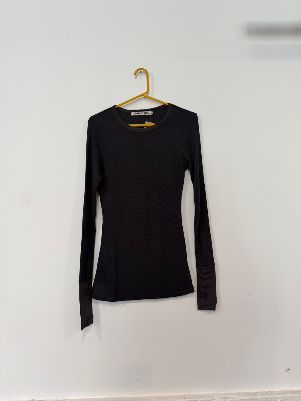 Michael Stars Long sleeve Raw Edge crew neck thermal in Oxide